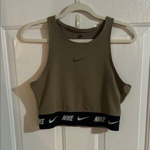 2/$30 Nike Khaki Crop Top with Black Band